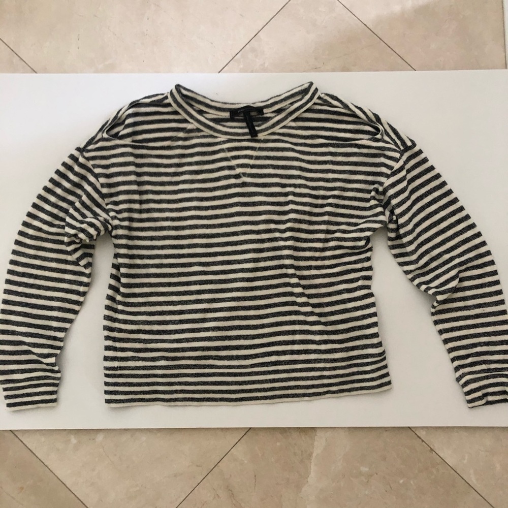 BCBG Maxazria Stripped French Terry Sweatshirt